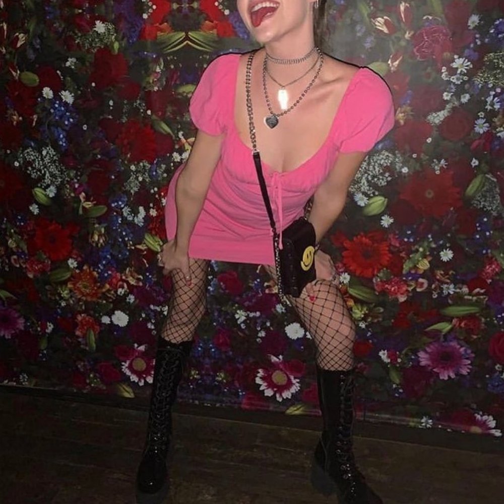 Bubblegum Pink Vixens Vice 'Pretty Baby' Puff Sleeve Minidress